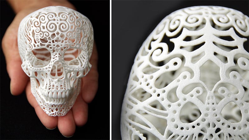 3D Printed Filigree Skulls