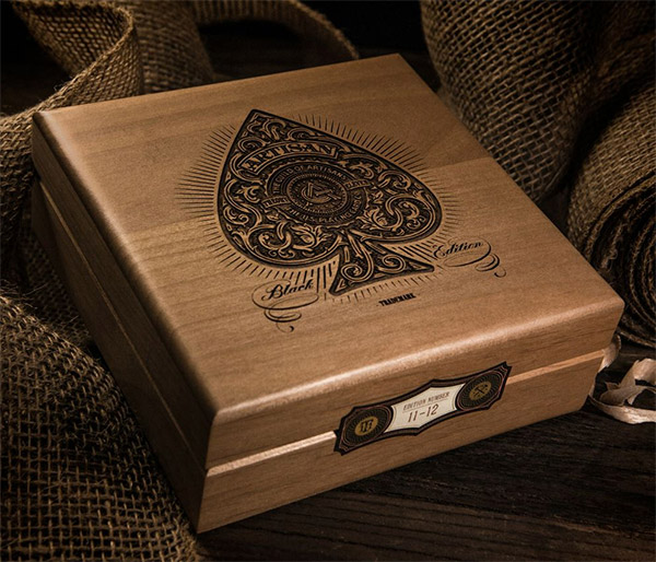 ARTISAN PLAYING CARDS LUXURY COLLECTORS BOX SET LAZER ETCHED WOOD WHITE THEORY11 