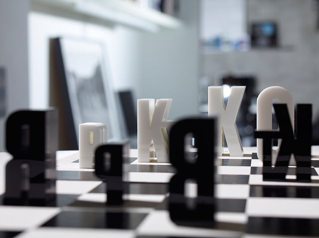 Typographic Chess Set