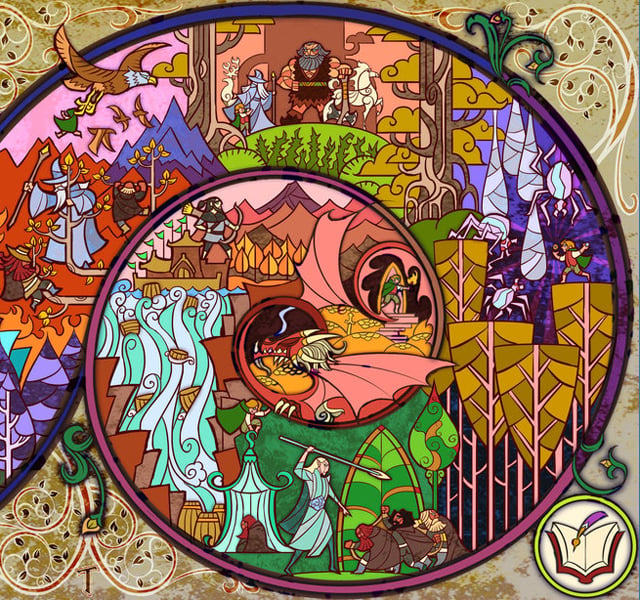 Hobbit Stained Glass Illustration