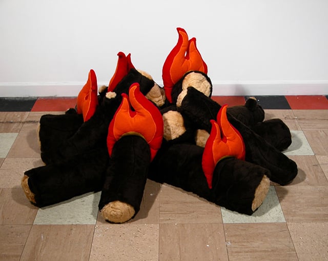 Plush Logs and Fire
