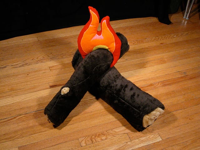 Plush Logs and Fire