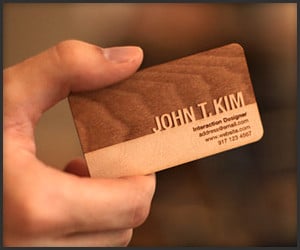 Engraved Wooden Business Cards
