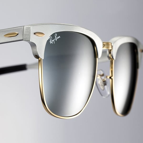 ray ban clubmaster silver and gold