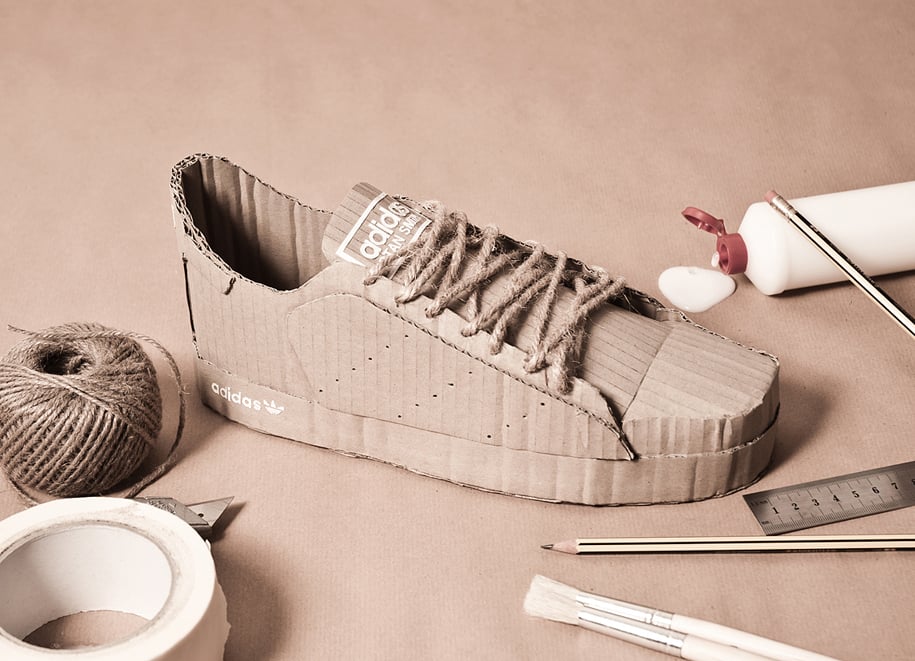 Cardboard Adidas Shoes