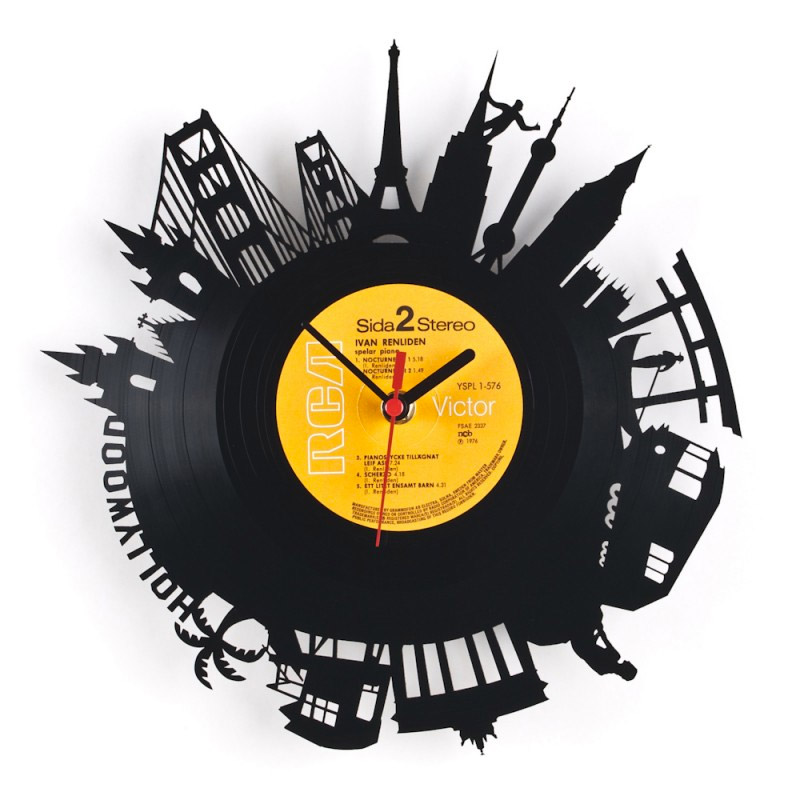 Re_Vinyl Cut-out Clocks