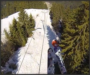Speed Riding Ski Lift Cable Grind