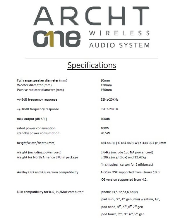 ARCHT One Speaker