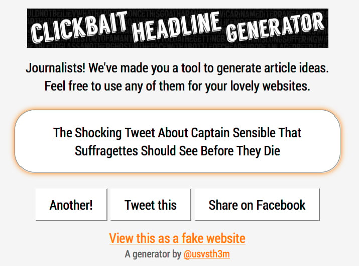 Clickbait Headline Generator