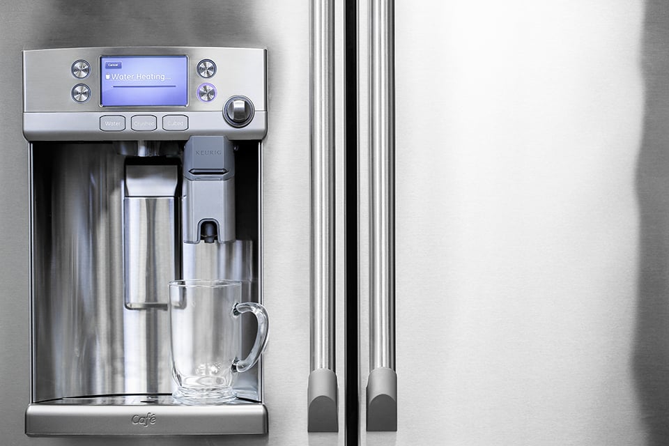 GE Fridge with K-Cup Coffee Brewer