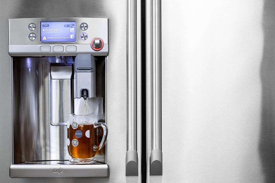 GE Fridge with K-Cup Coffee Brewer