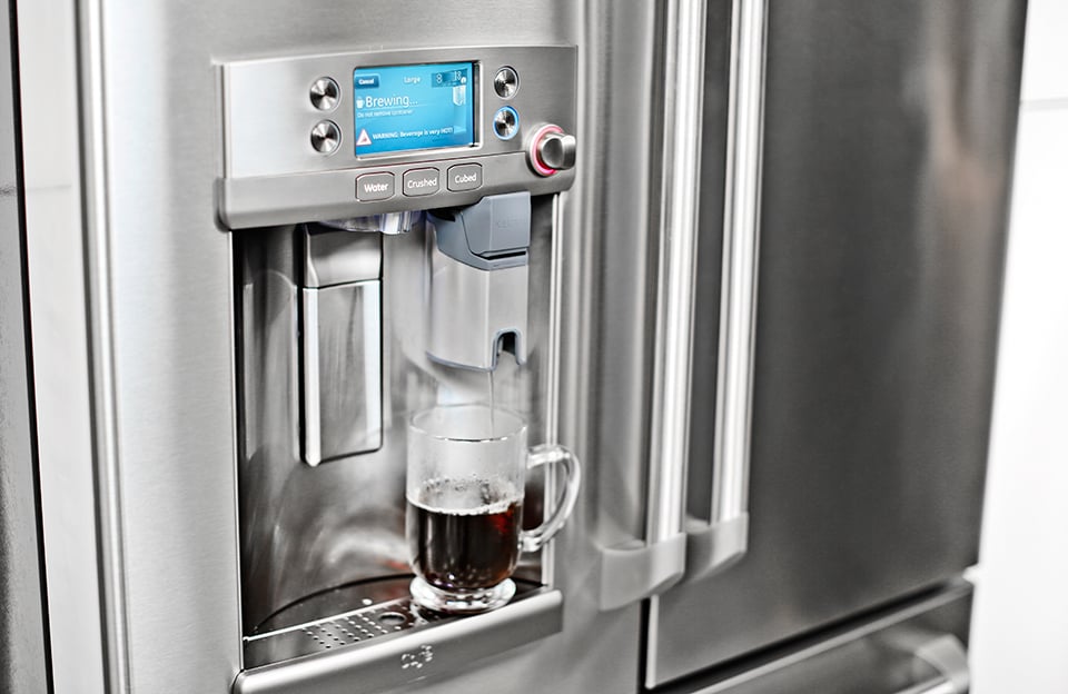 GE Fridge with K-Cup Coffee Brewer