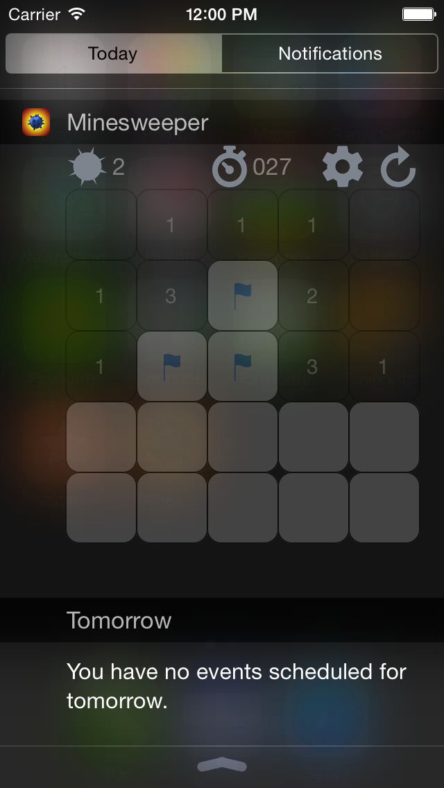 Minesweeper Widget for iOS 8