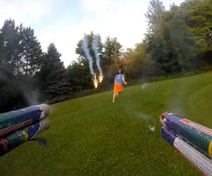 Quadcopter Armed with Fireworks