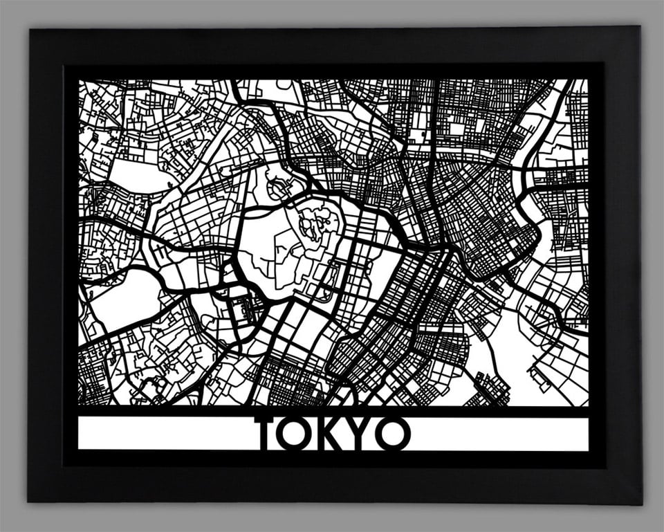 Laser-Cut City & State Maps