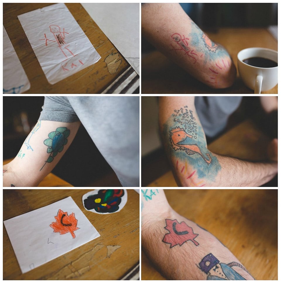 Son’s Doodles, Dad’s Tattoos
