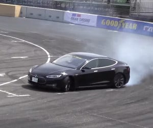 Drifting a Tesla