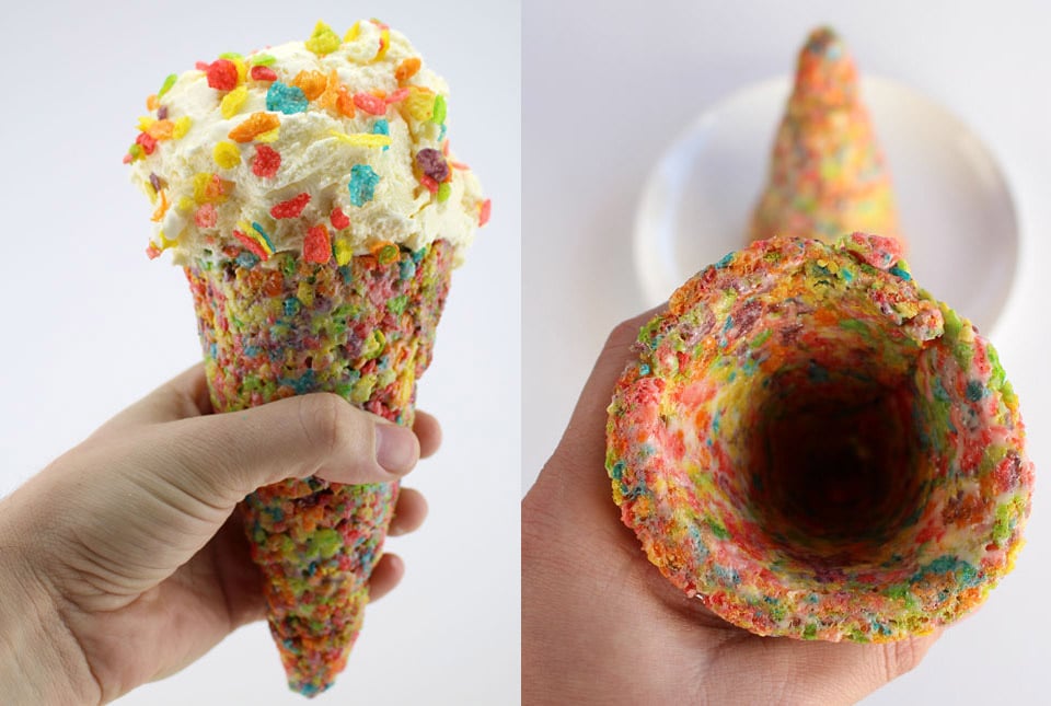 Fruity Pebbles Ice Cream Cone