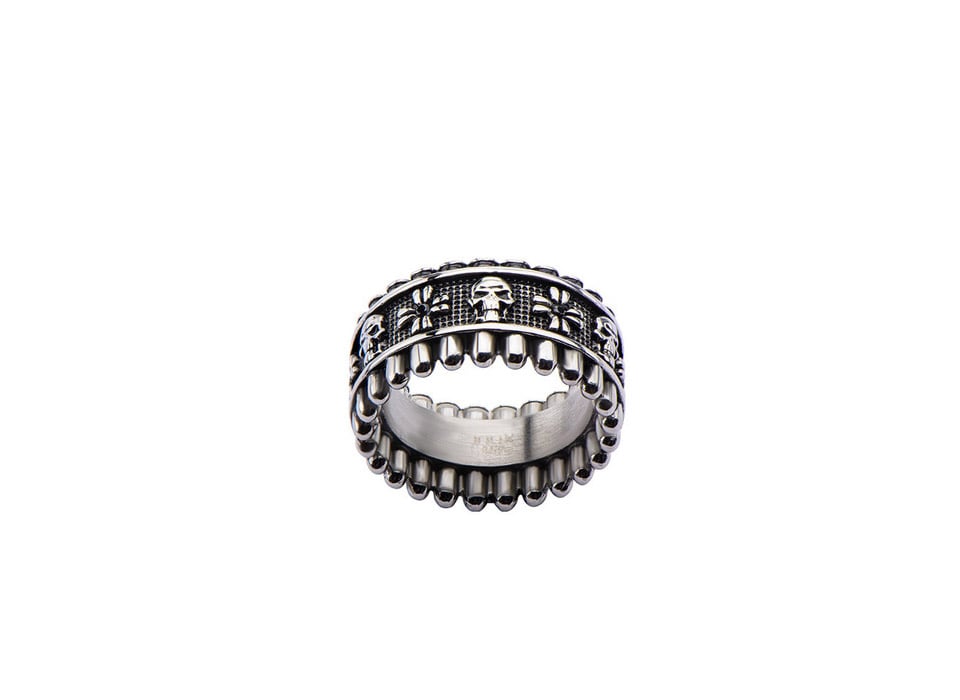 Skulls and Bullets Ring - The Awesomer