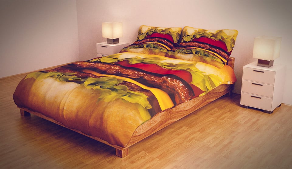Pizza & Hamburger Bedding