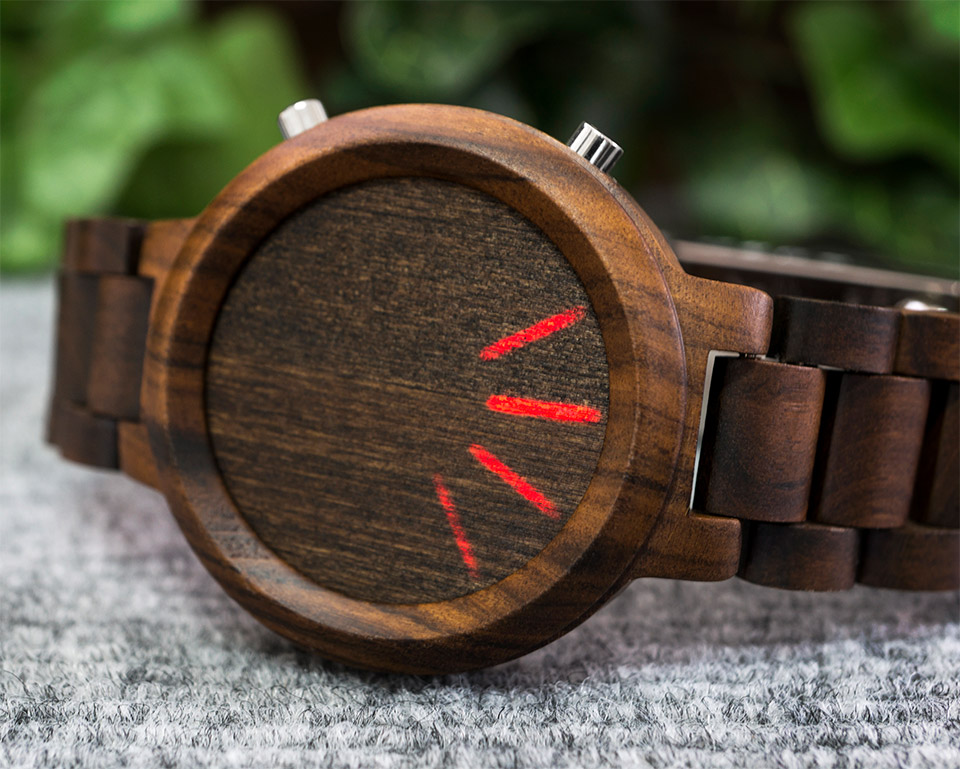 Blade Wood Link Watch