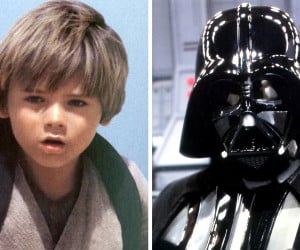 Young Anakin as Darth Vader