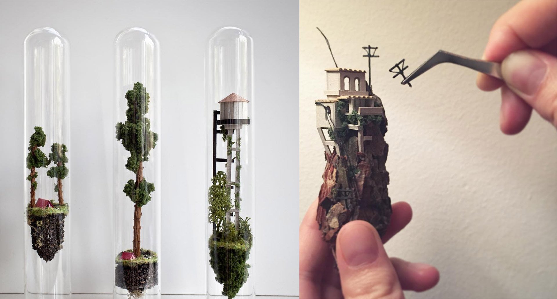 Decorative Small Test Tube Diorama Test Tube Figurine Creative Abstract  Test Tube Art Ornament Test Tube Miniature Sculpture