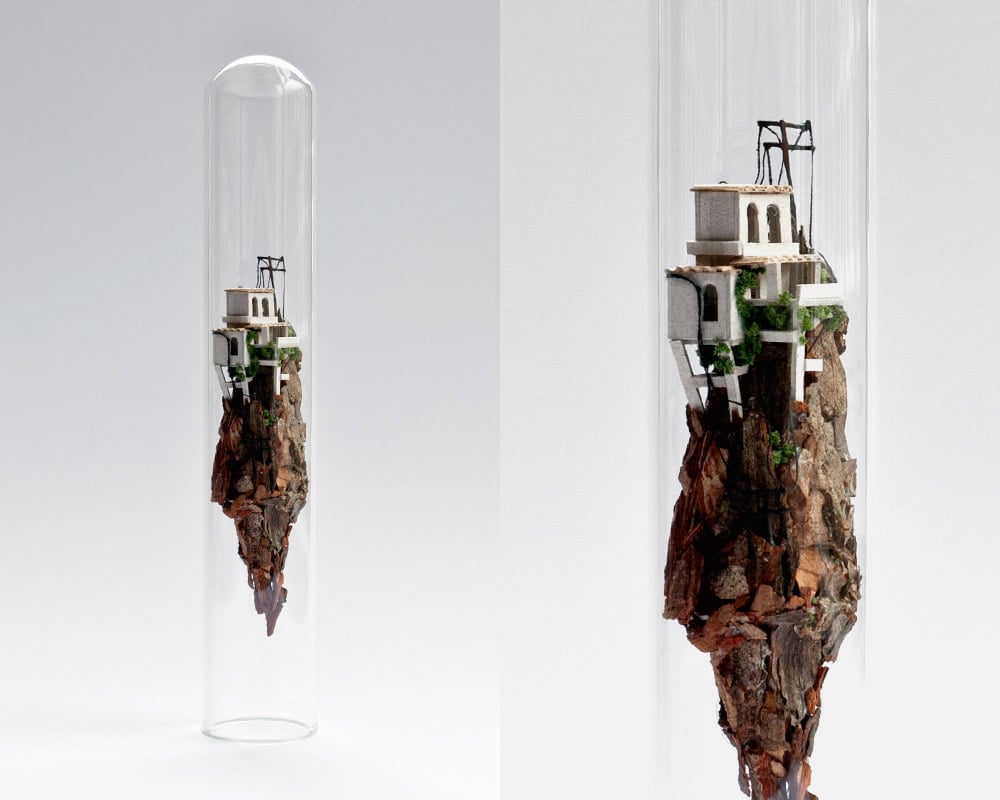 Decorative Small Test Tube Diorama Test Tube Figurine Creative Abstract  Test Tube Art Ornament Test Tube Miniature Sculpture