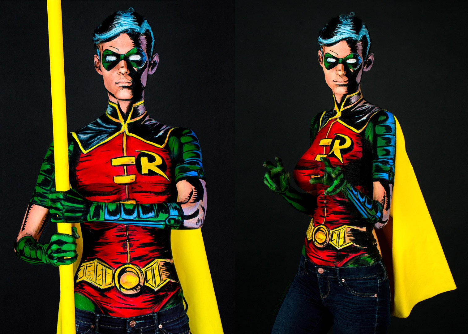 Robin Body Paint Cosplay