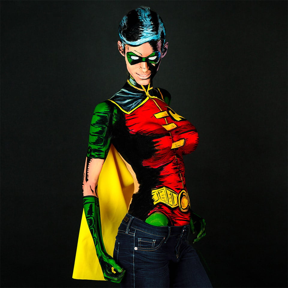 Robin Body Paint Cosplay