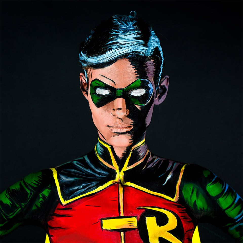 Robin Body Paint Cosplay