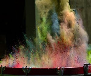 Paint on Drums in Slow-mo