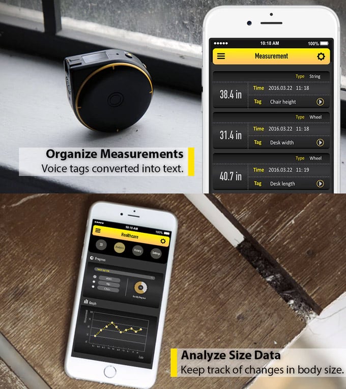 Bagel smart tape measure