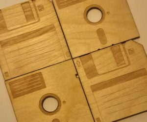 Floppy Disk Wood Coasters