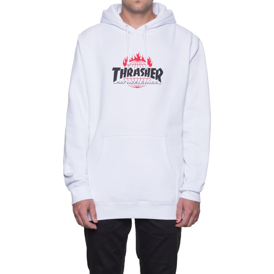 Huf x thrasher tour shop de stoops all over hoodie