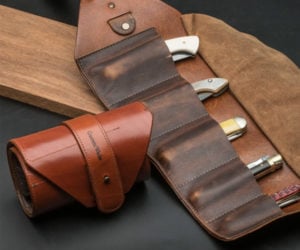 Leather Pocket Knife Tool Roll