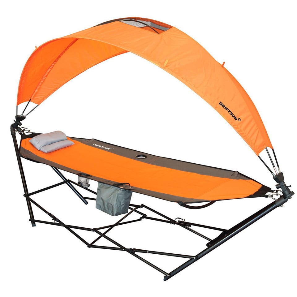 Folding hammock with clearance canopy