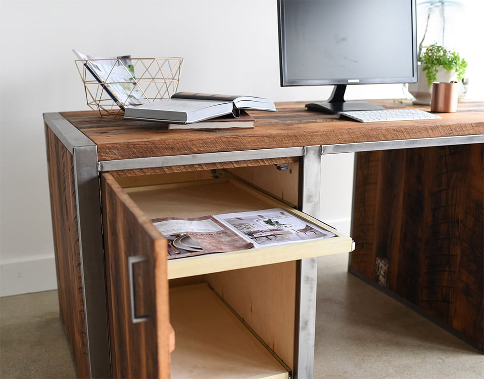 Industrial Modern 3-Drawer Desk