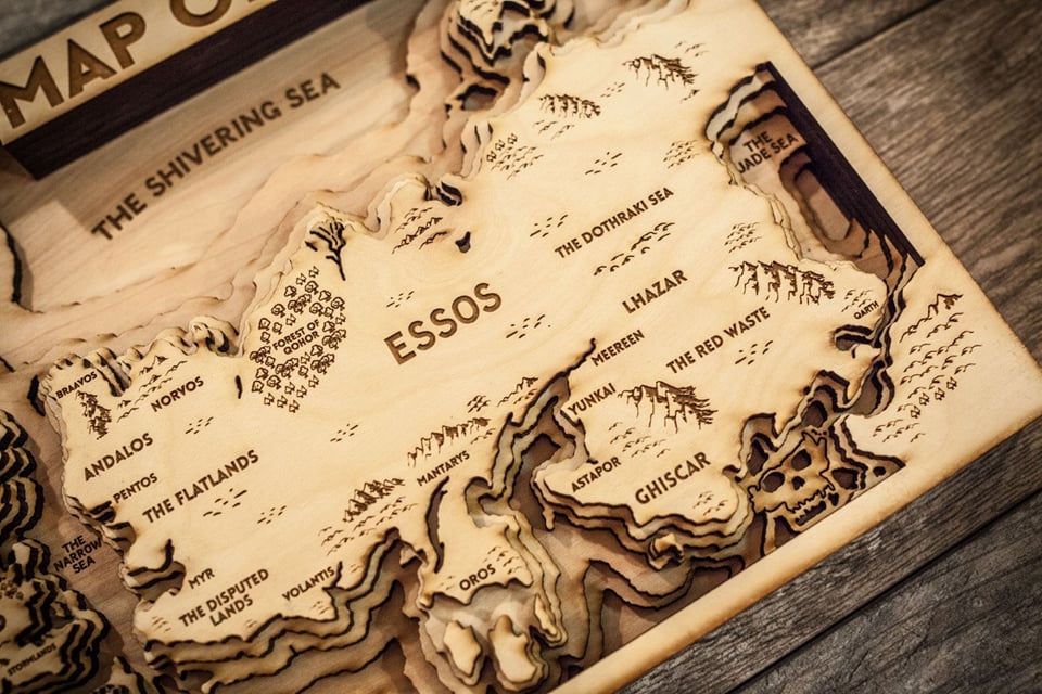 Game of Thrones 3D Wood Map