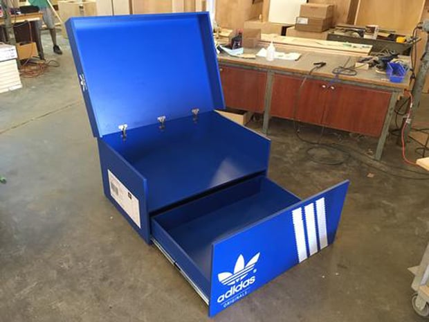 Adidas wooden shoe online box