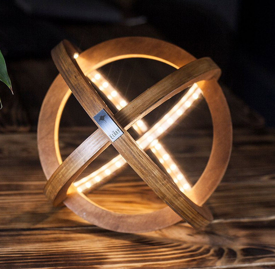 Atom LED Wood Lamp