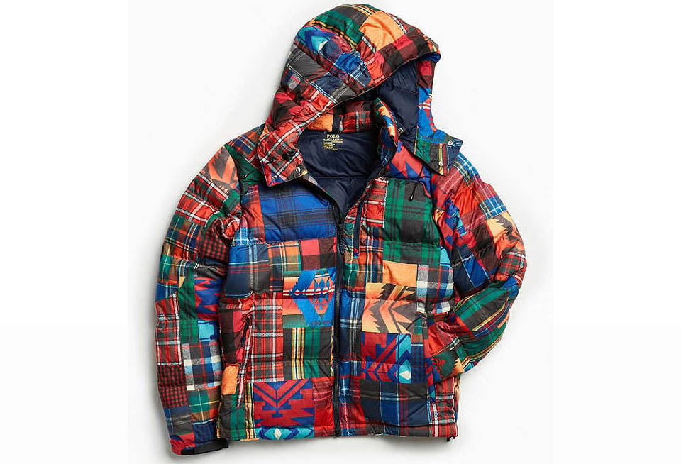 Polo Plaid Patchwork Puffer