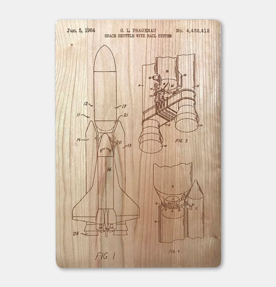 Engraved Wood Patent Prints