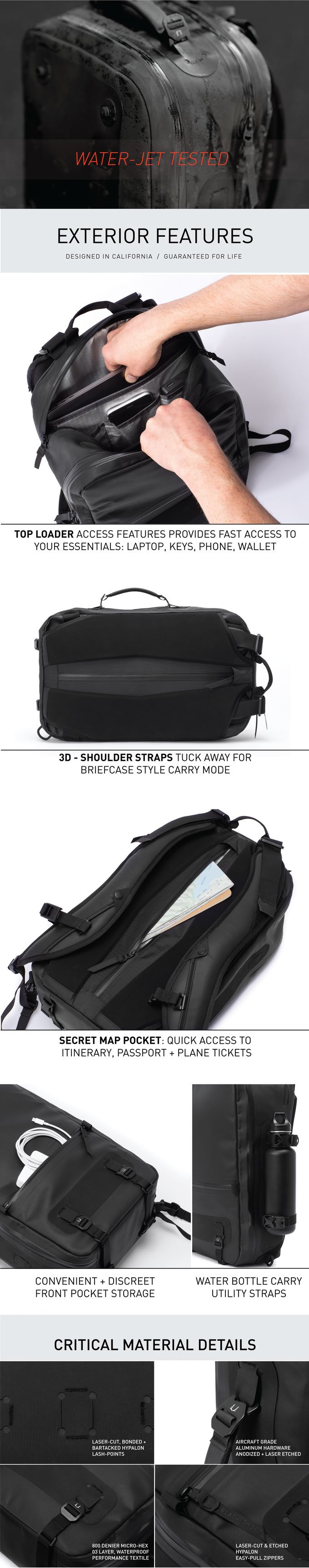 The All Black Citadel Backpacks Are Sleek and Durable