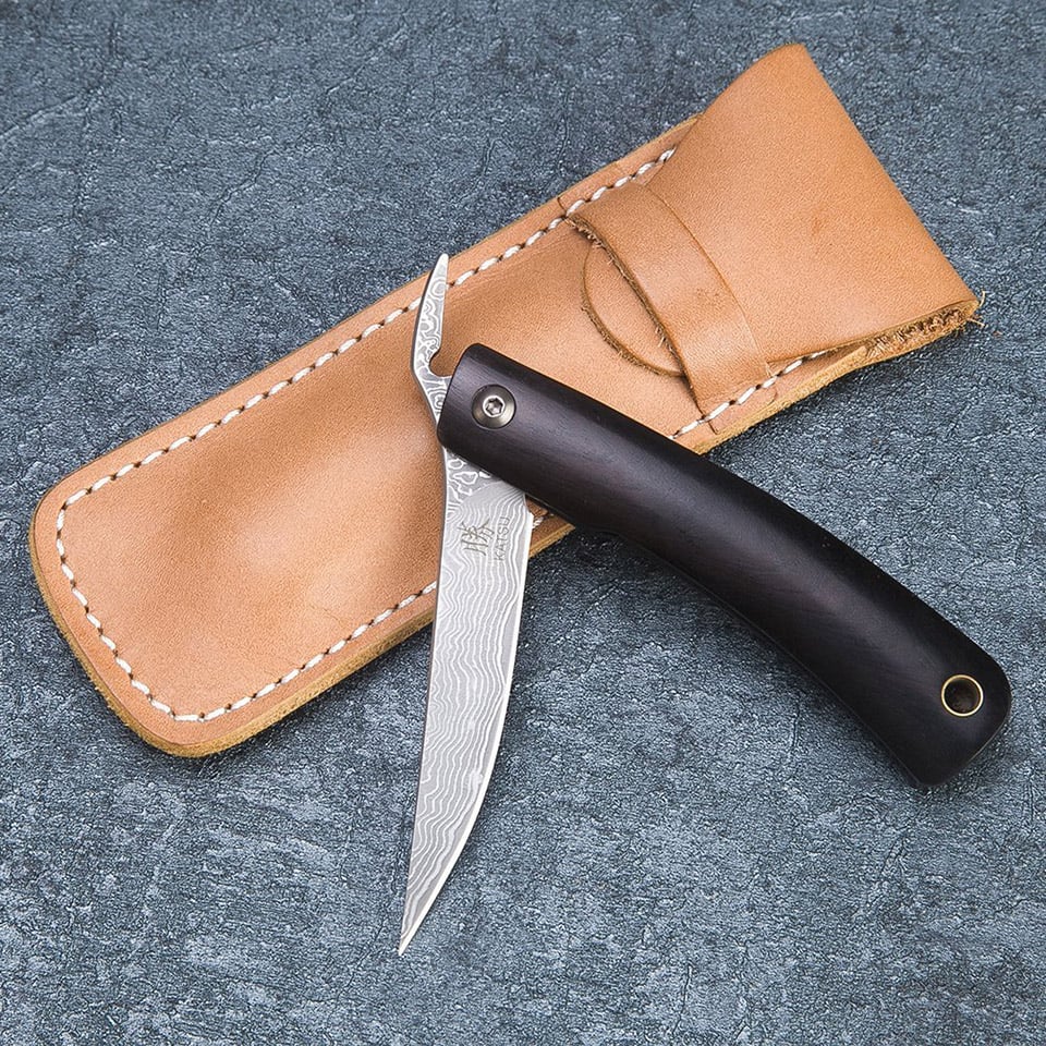 Katsu Damascus Folding Knife