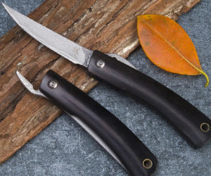 Katsu Damascus Folding Knife