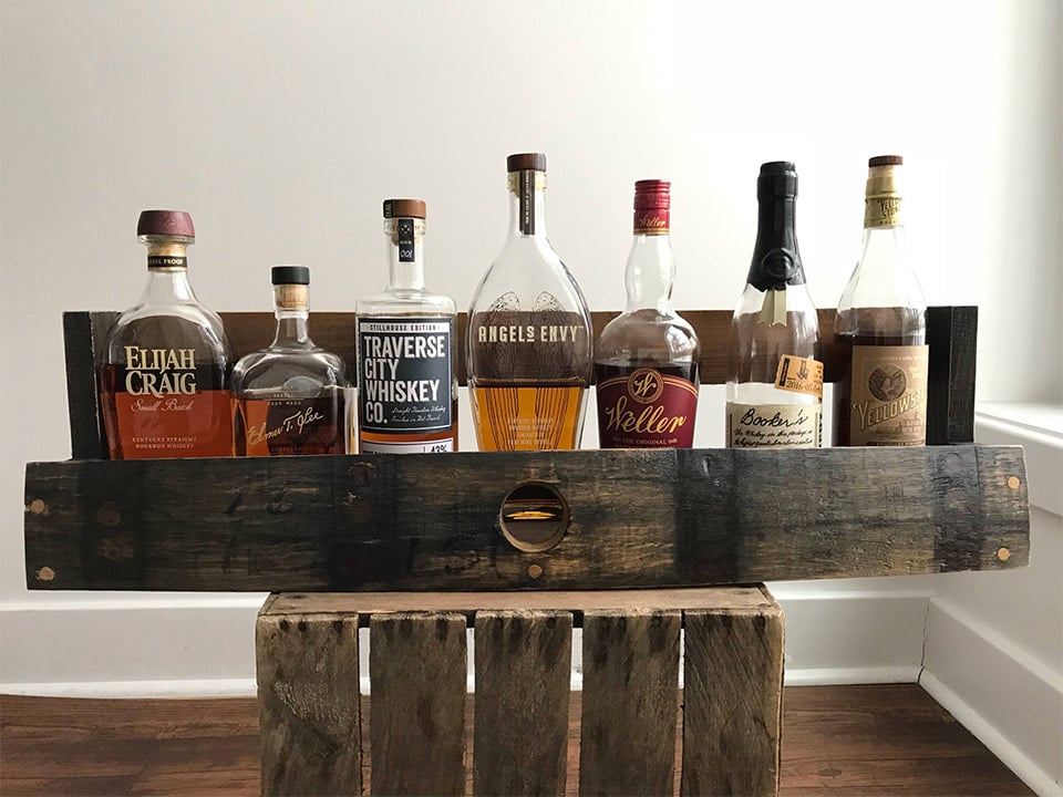 Whiskey Barrel Shelf