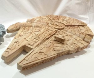 Carved Wood Millennium Falcons