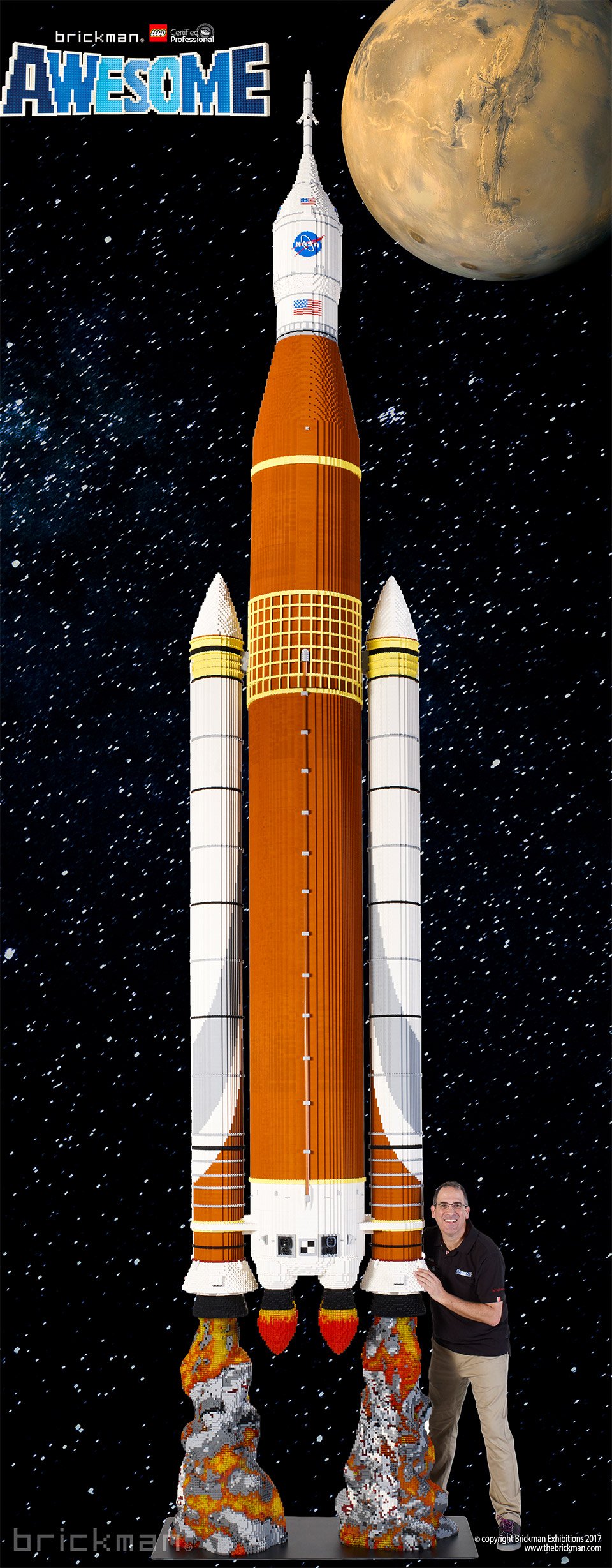 LEGO NASA SLS Rocket Sculpture