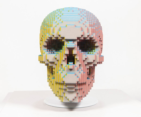 Color Illusion 3D-printed Skull